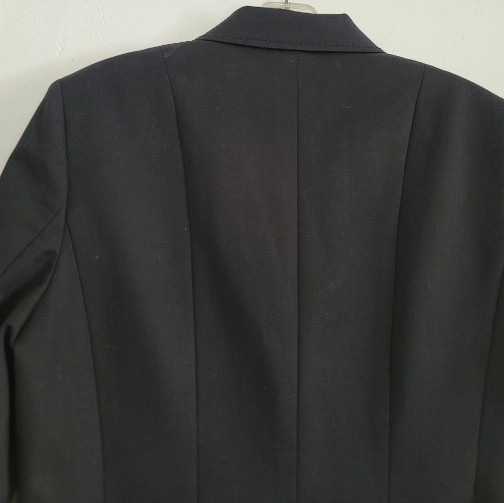 Tahari True Black Stretch Cotton Three Button Career Blazer Size Large - Picture 7 of 14